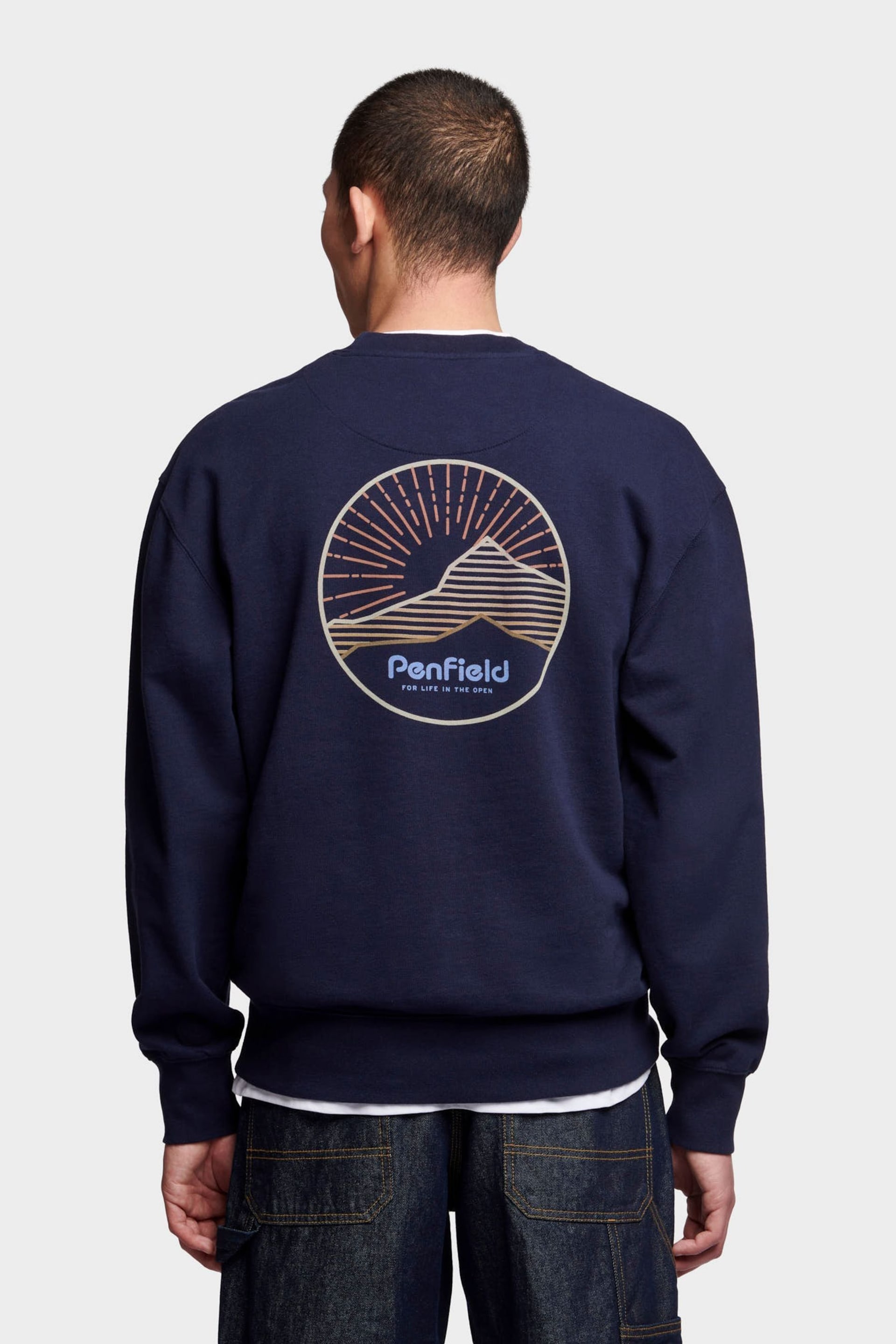 Penfield Mens Relaxed Fit Blue Circle Mountain Sweatshirt - Image 4 of 8