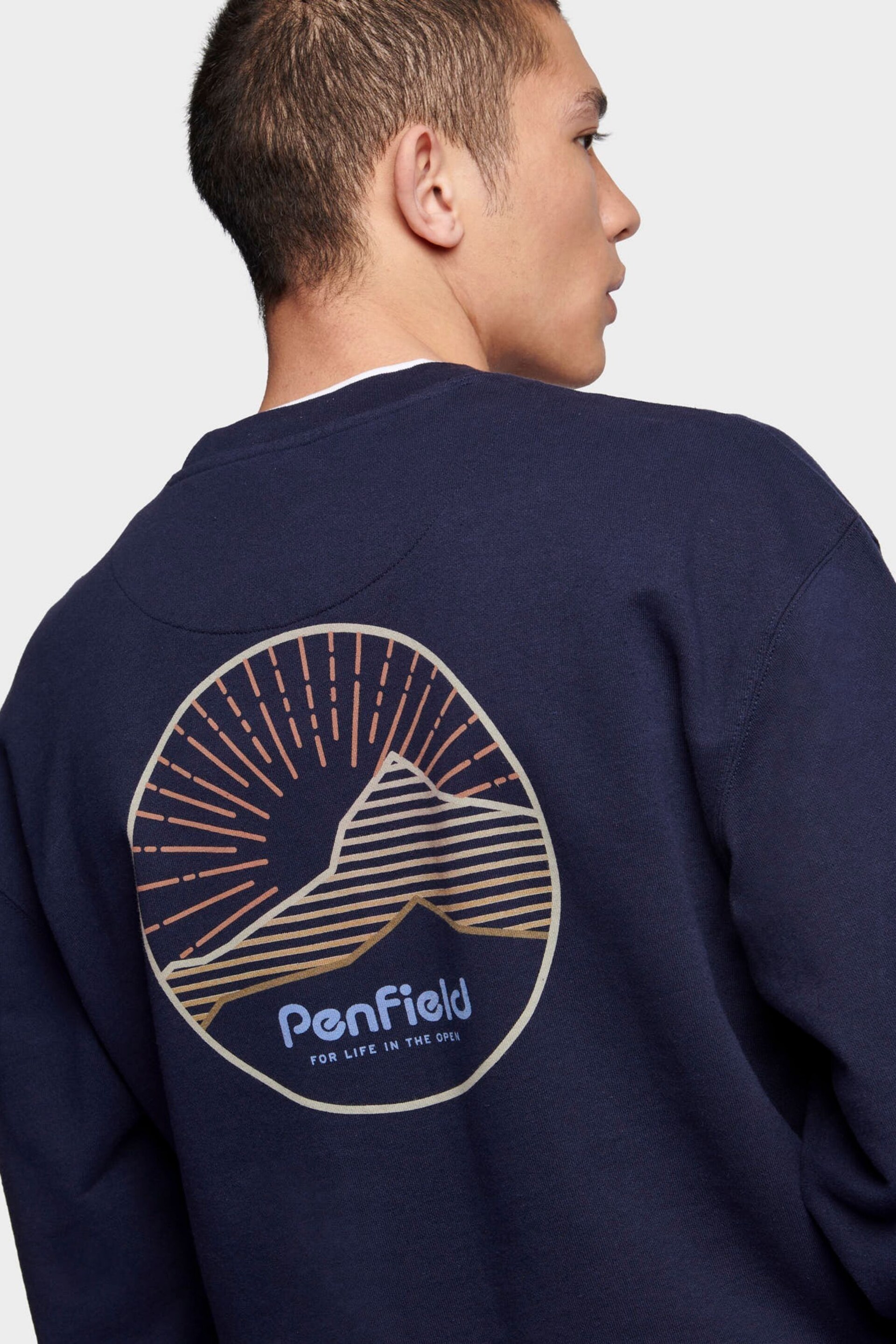 Penfield Mens Relaxed Fit Blue Circle Mountain Sweatshirt - Image 5 of 8
