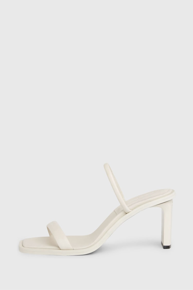 Calvin Klein White Leather Heel Mules - Image 2 of 6