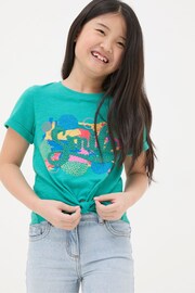 FatFace Blue Smile Graphic T-Shirt - Image 1 of 5