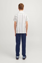 JACK & JONES JUNIOR Blue Linen Blend Drawstring Waist Trousers - Image 2 of 8