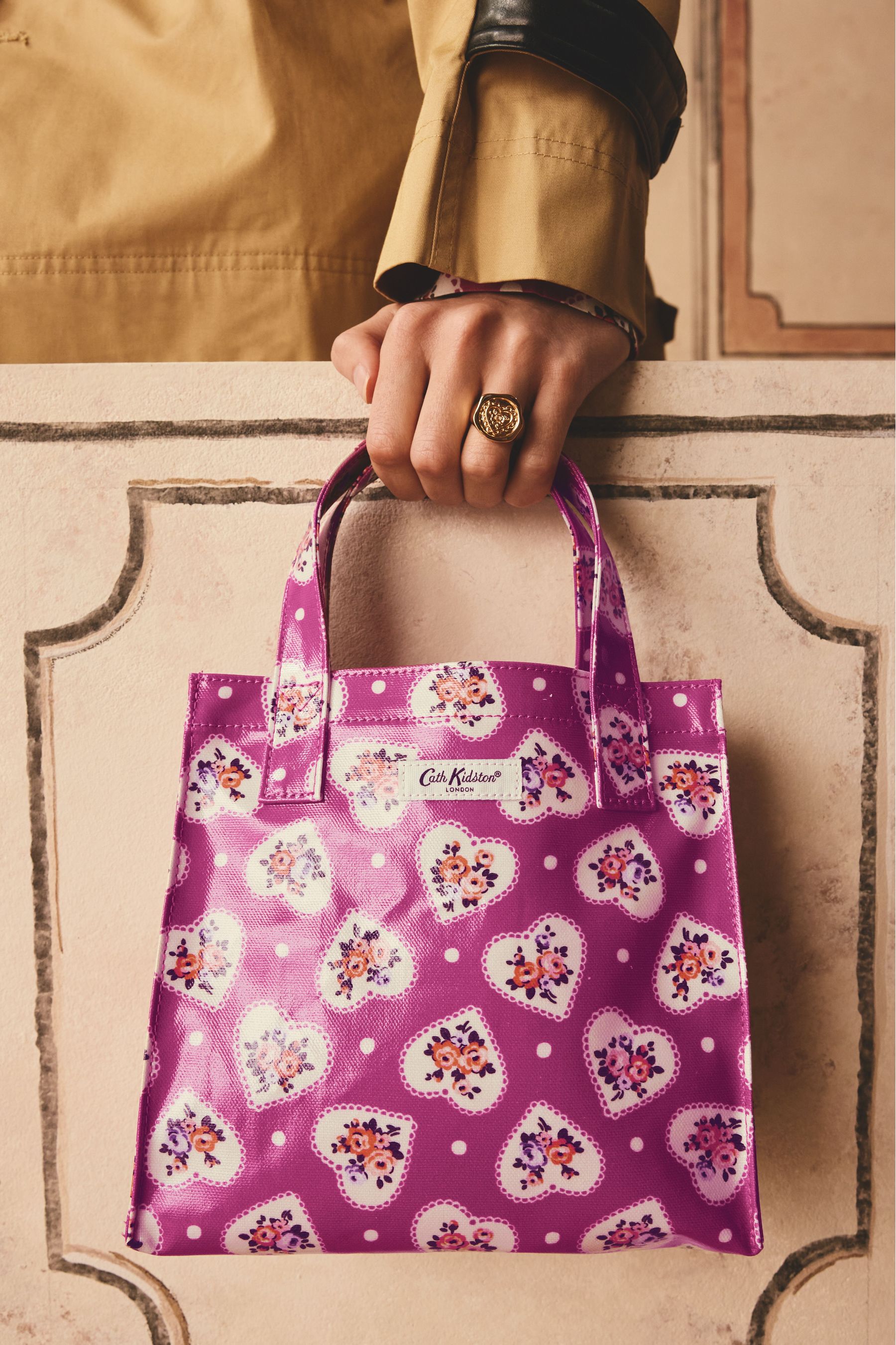 Buy Cath Kidston Pink Hearts 100 Cotton Small Coated Bookbag from the Next UK online shop