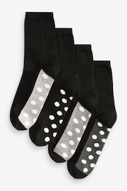 Mono Spot Cushion Sole Footbed Ankle Socks 4 Pack - Image 1 of 7