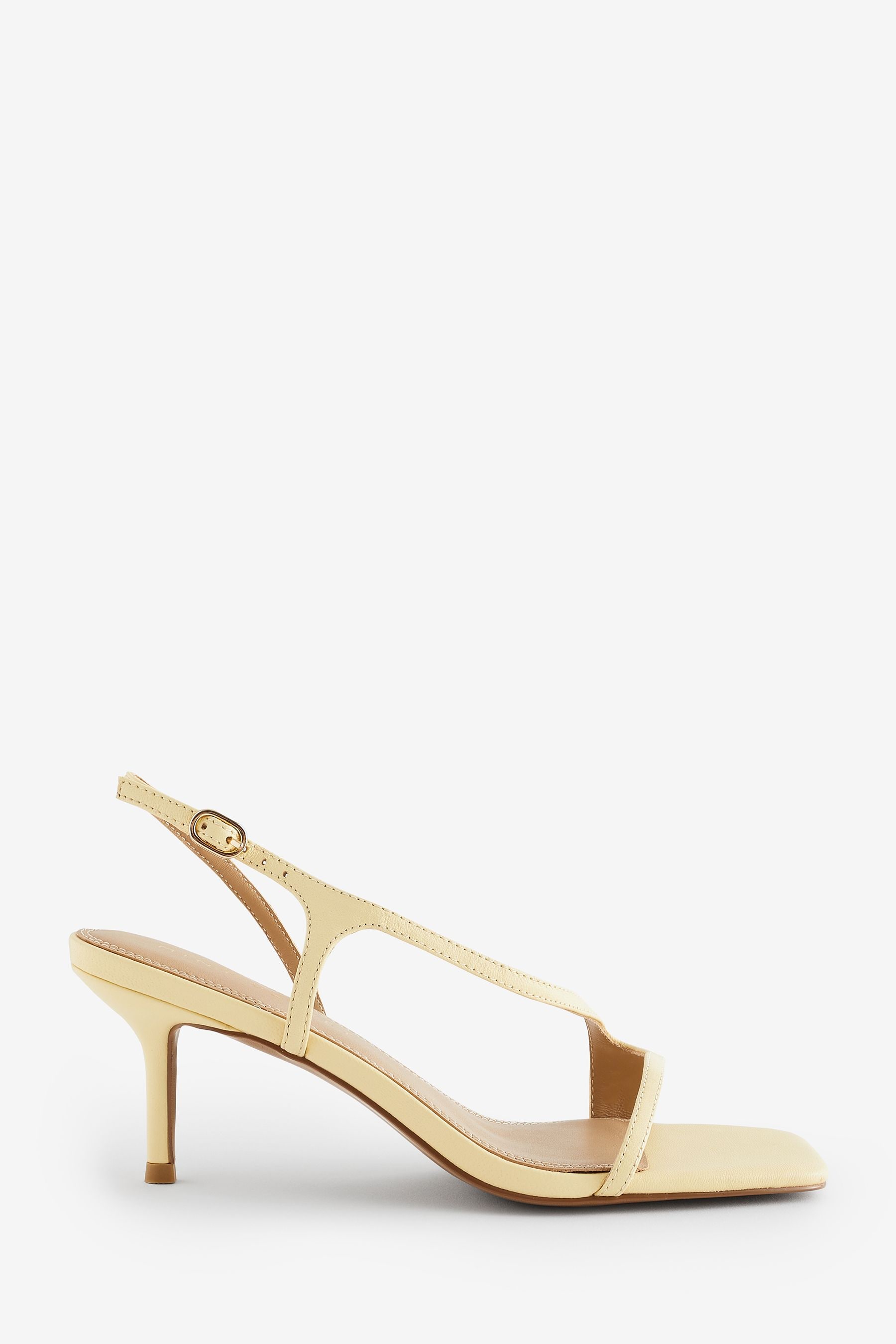 Buy Mint Velvet Yellow Leather Kitten Heels from Next Luxembourg