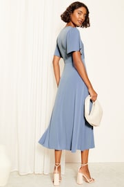 Friends Like These Blue ITY Angel Shorts Sleeve Midi Dress - Image 4 of 4