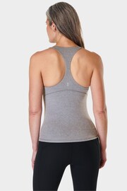 Sweaty Betty Medium Grey Marl Super Soft Sleek Racerback Bra Tank - Image 2 of 7