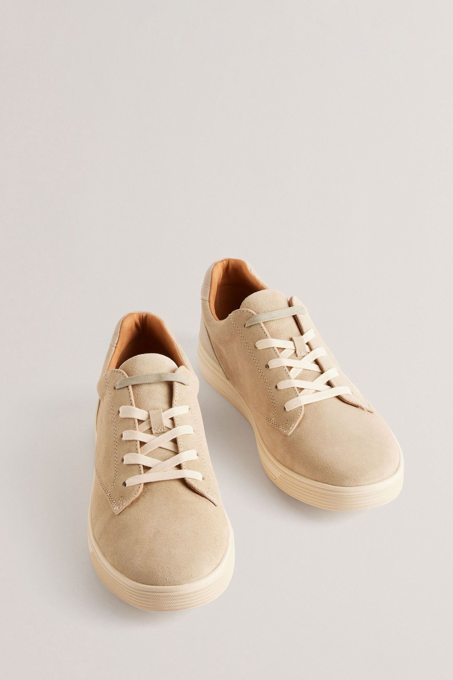 Ted Baker Natural Brentfd Leather Suede Cupsole Shoes - Image 2 of 5