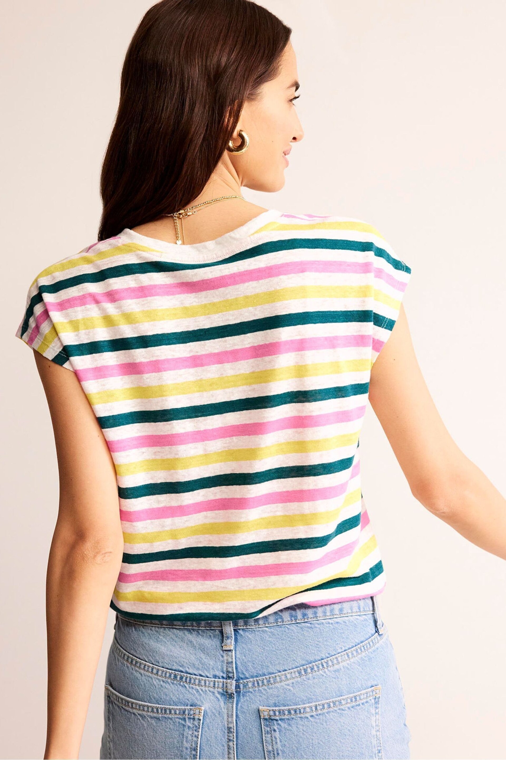 Boden Natural Louisa Crew Neck Linen T-Shirt - Image 2 of 5