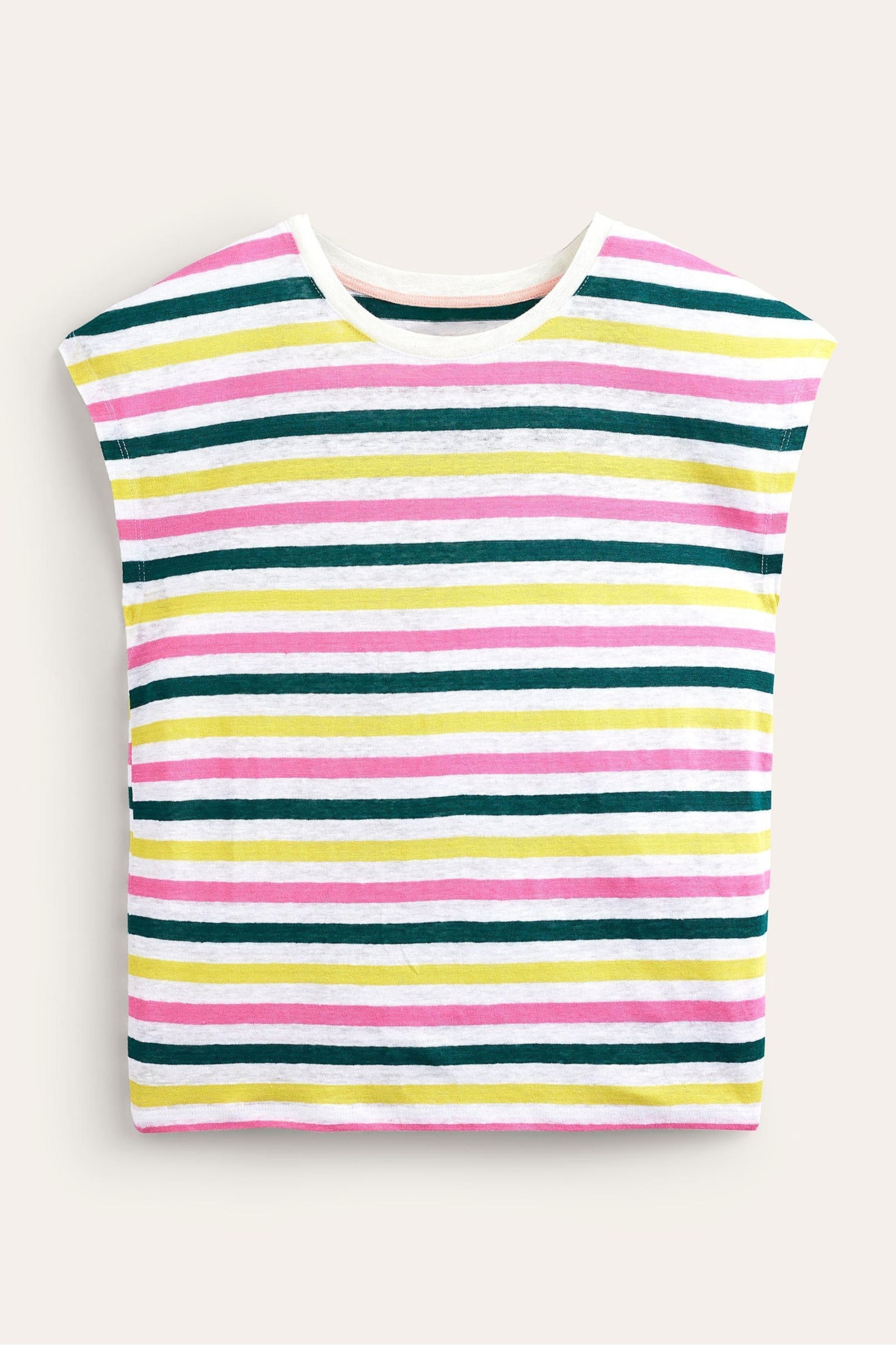 Boden Natural Louisa Crew Neck Linen T-Shirt - Image 5 of 5