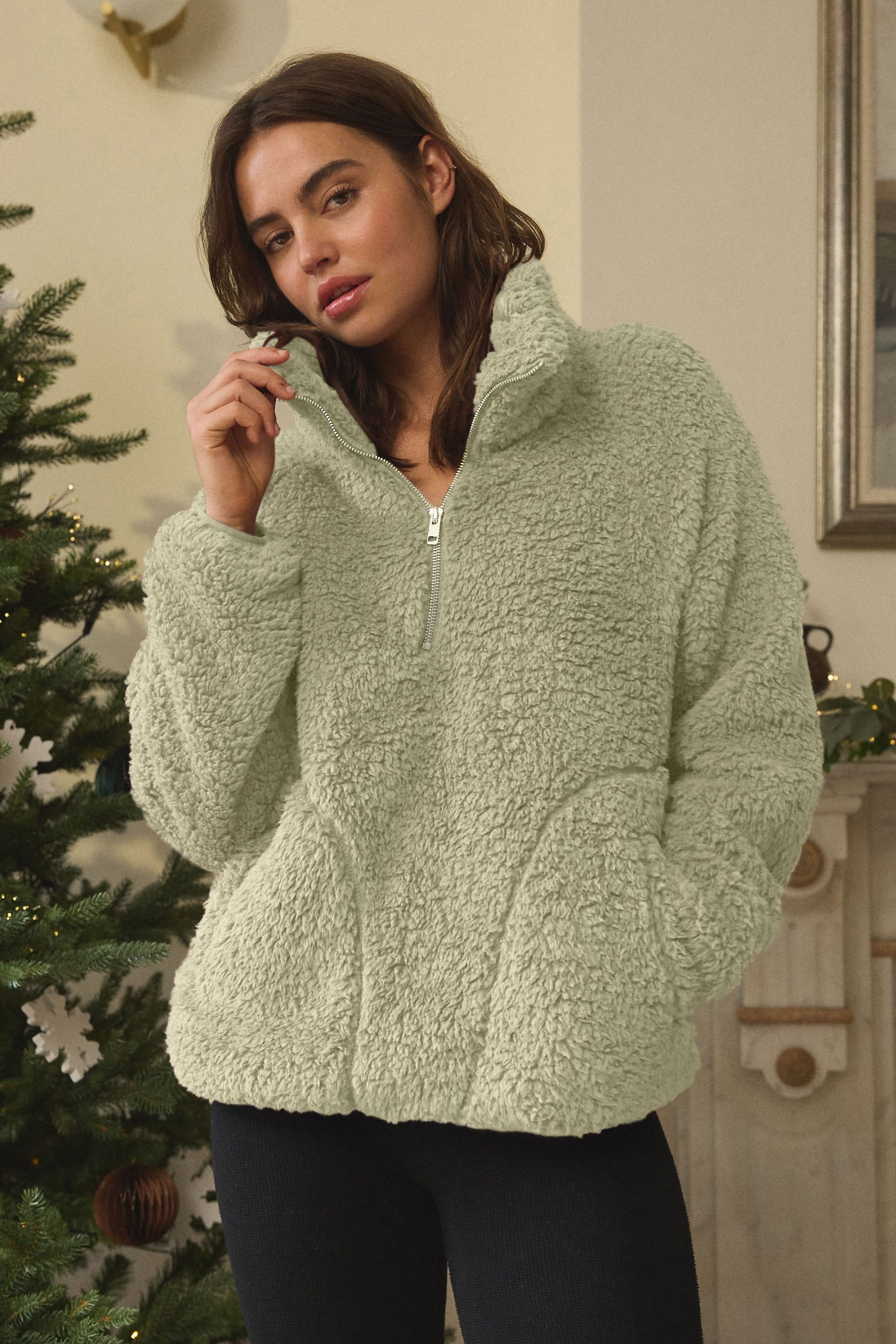 Half zip coat womens 2025