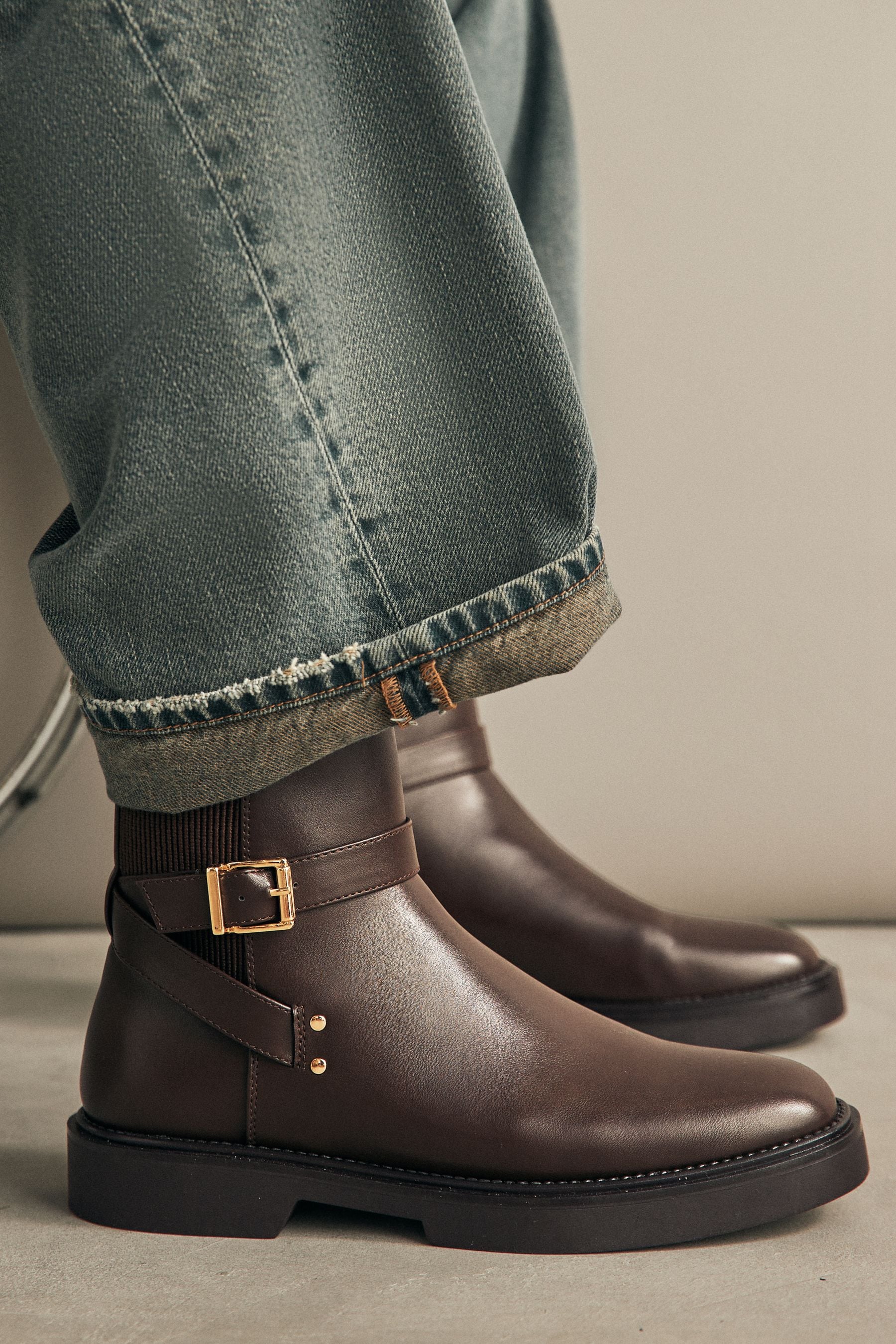 Mens buckle chelsea boots shop