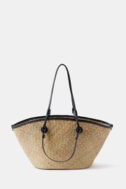 Mint Velvet Cream Straw Basket Bag - Image 3 of 4