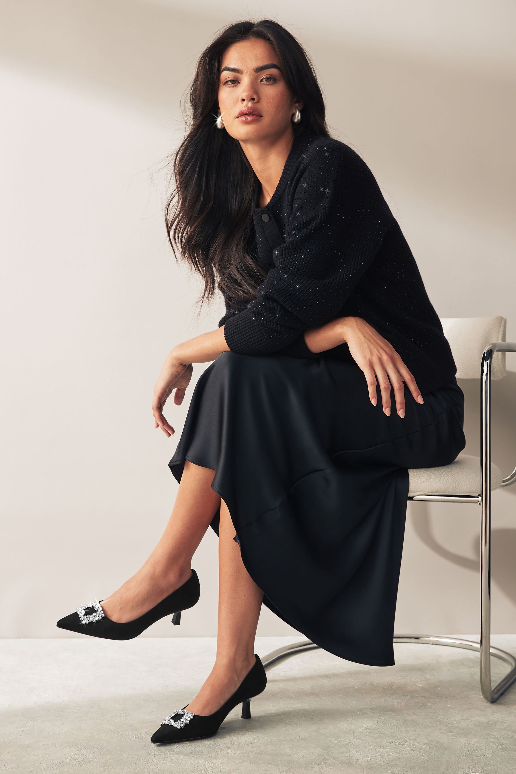 Black velvet kitten heels online
