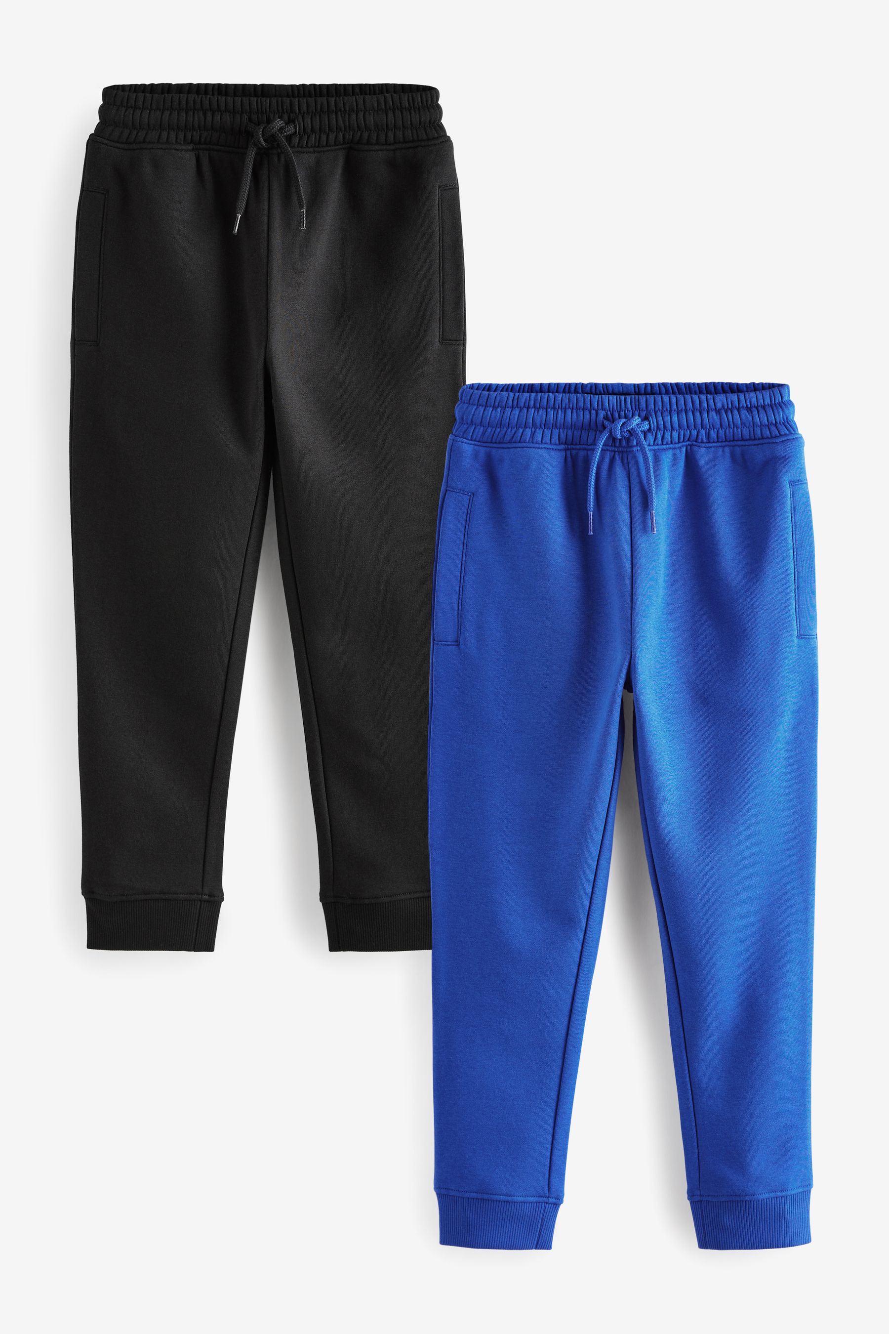 Buy Black Cobalt Blue Slim Fit 100 Cotton Rich Joggers 2 Pack 3 16yrs from the Next UK online shop