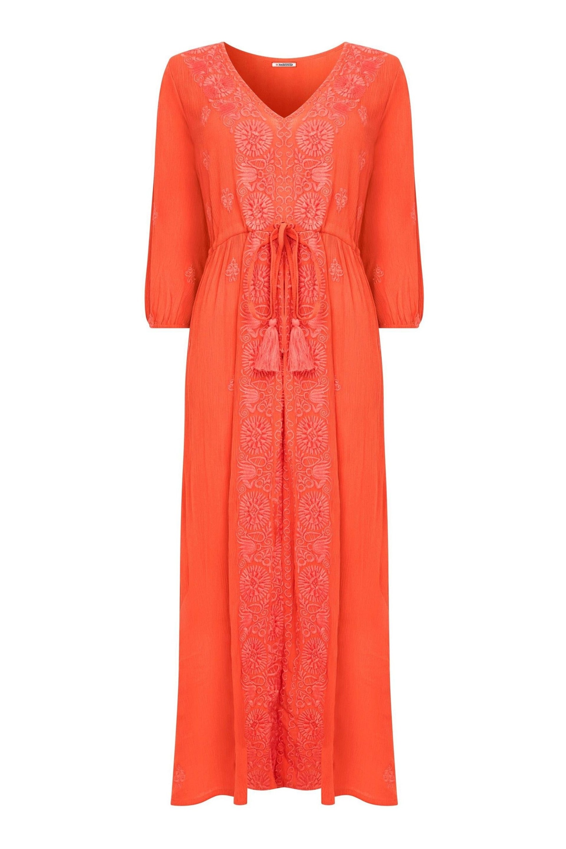 Joe Browns Orange Embroidered Maxi Dress - Image 5 of 5