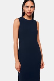 Whistles Blue Erin Texture Midi Dress - Image 4 of 5