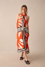 Ro&Zo Red Placement Print Twist Neck Dress - Image 2 of 5