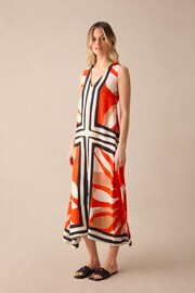 Ro&Zo Red Placement Print Twist Neck Dress - Image 4 of 5