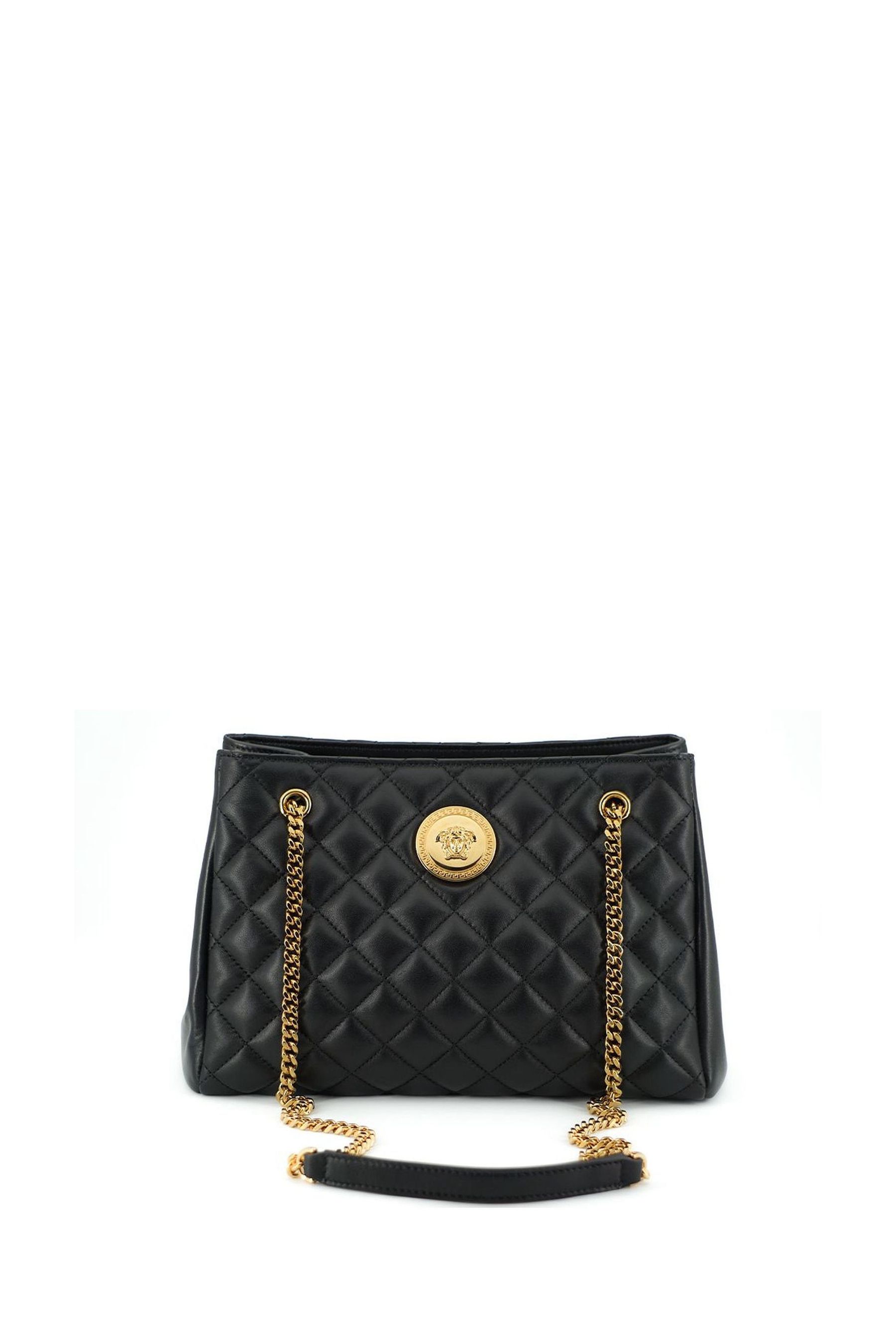 Buy Versace Quilted Nappa Leather Medusa Handbag Black Tote from Next Ireland