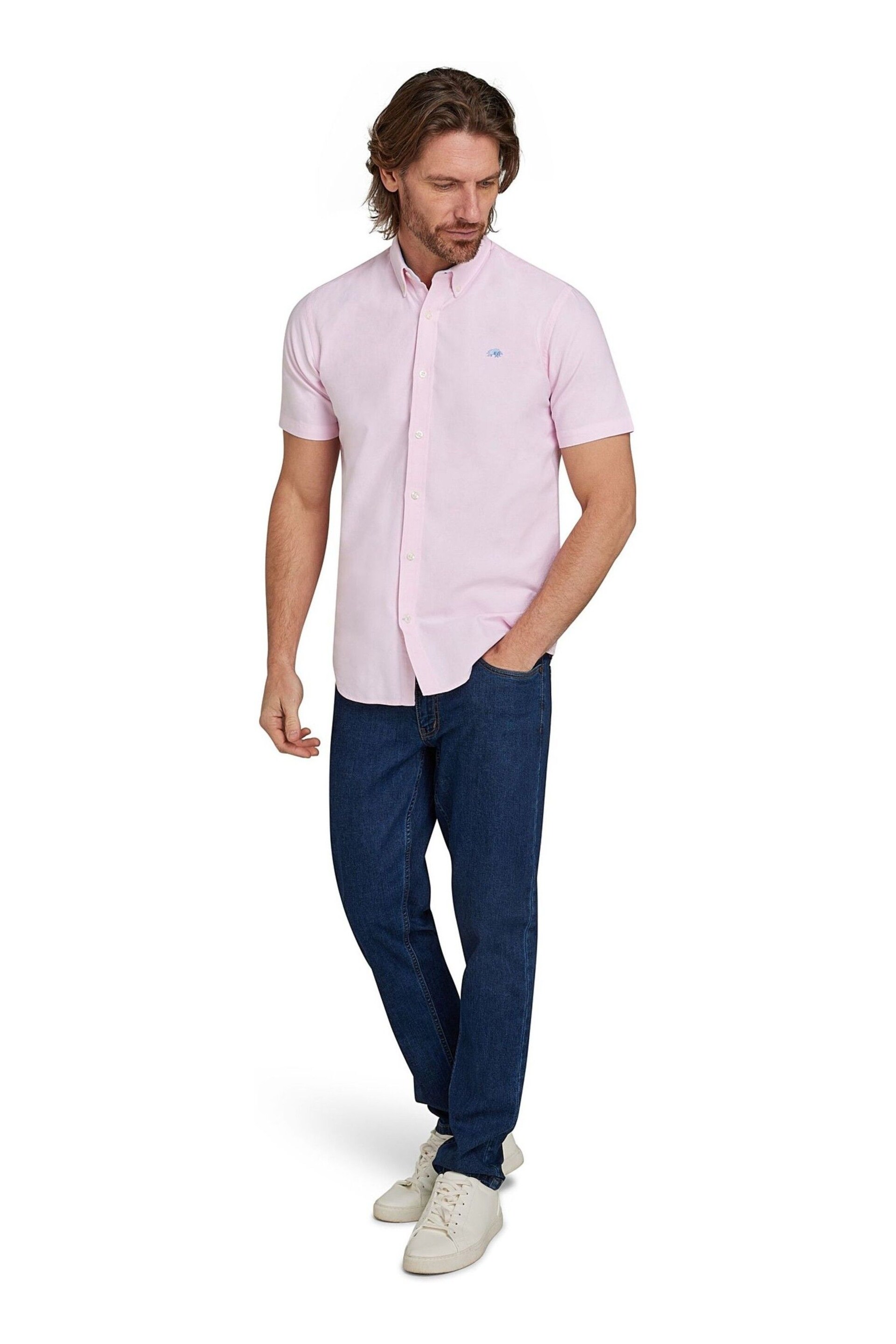 Raging Bull Pink Short Sleeve Lightweight Oxford Shirt - Image 2 of 7
