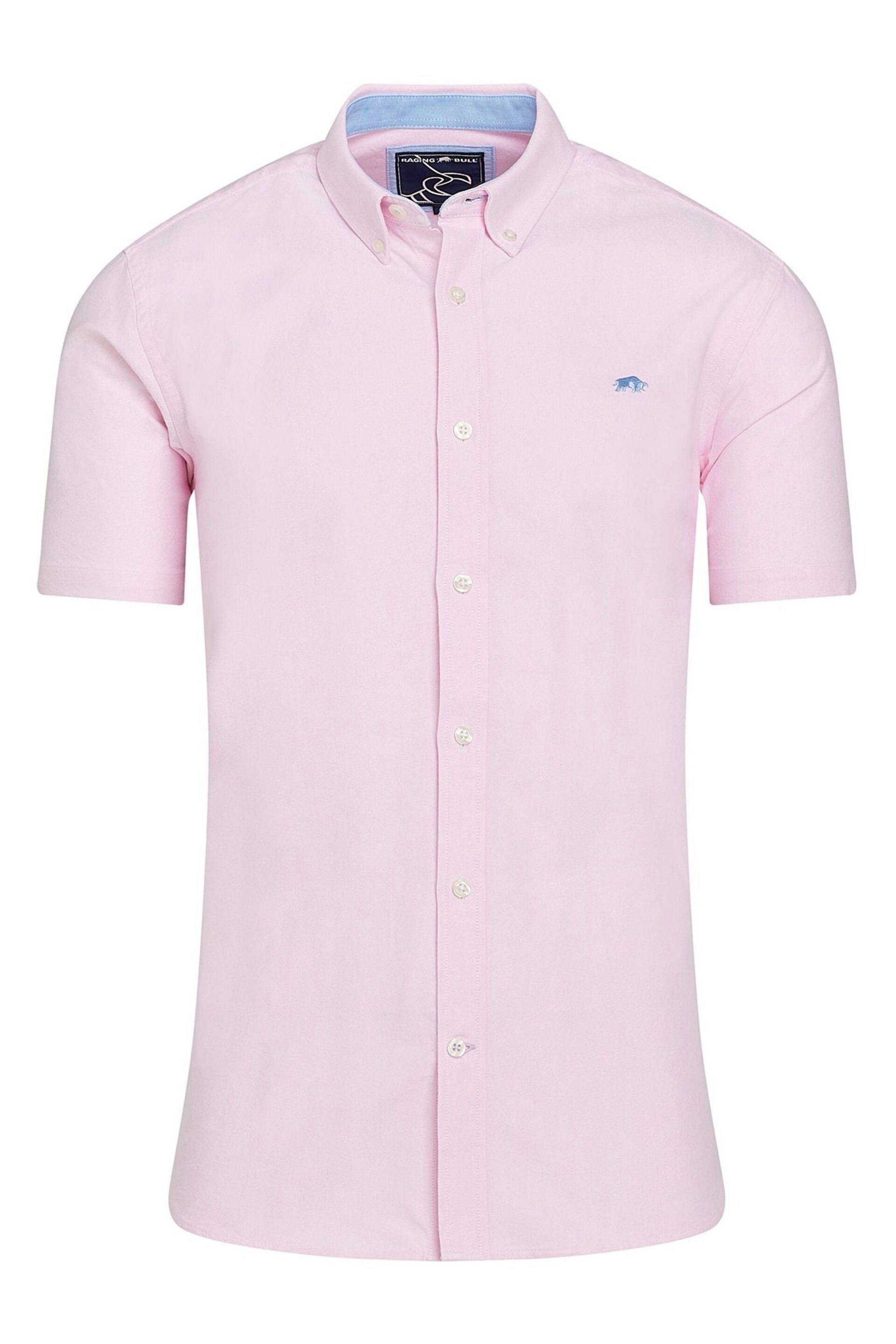 Raging Bull Pink Short Sleeve Lightweight Oxford Shirt - Image 6 of 7