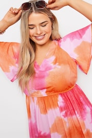Yours Curve Pink Limited Short Sleeve Bow Back Midaxi Dress - Image 4 of 6