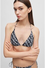 HUGO Triangle Bikini Black Top With Repeat Logo Print - Image 3 of 5