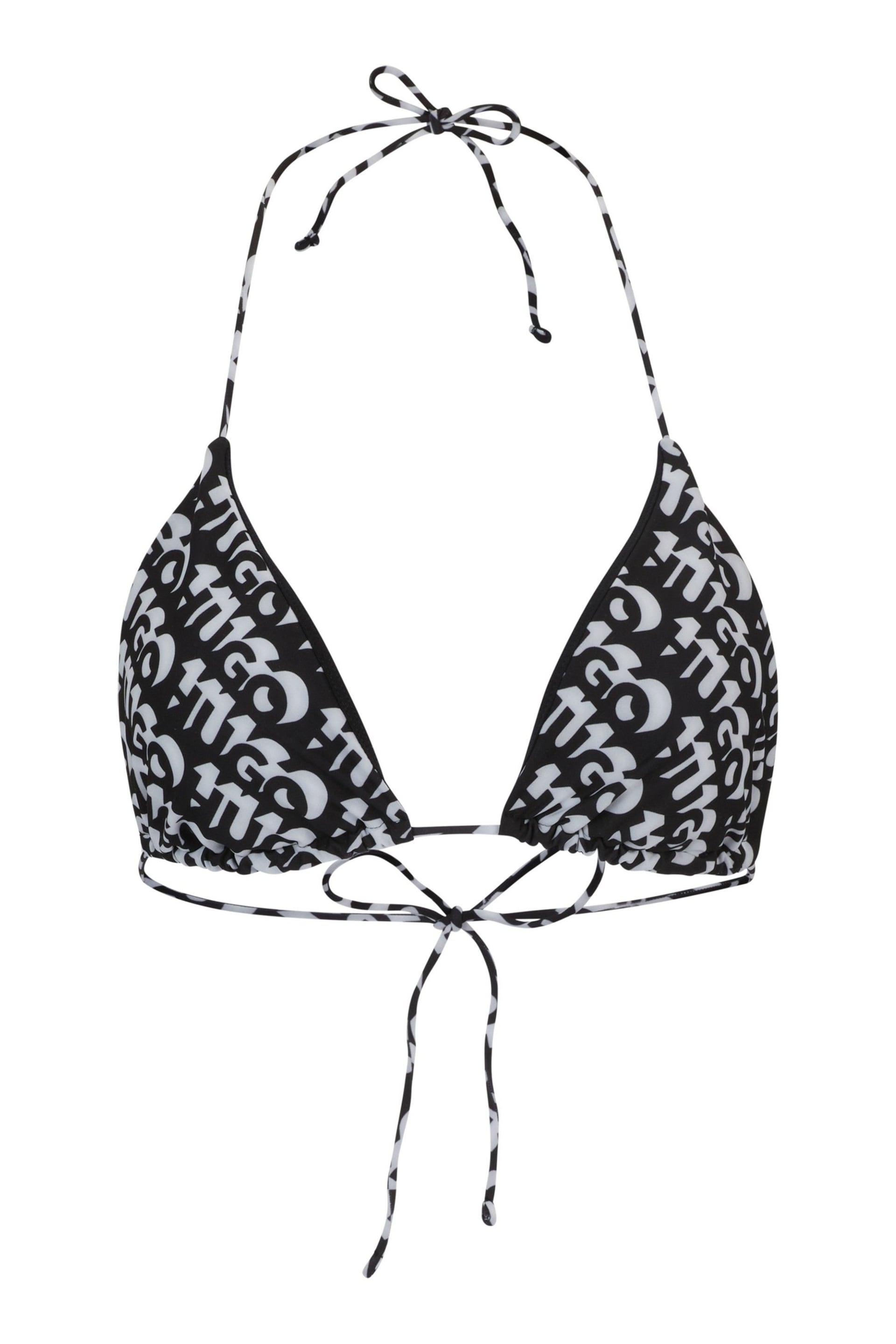 HUGO Triangle Bikini Black Top With Repeat Logo Print - Image 5 of 5