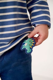 JoJo Maman Bébé Indigo Blue Dinosaur Appliqué Pet in Pocket Joggers - Image 5 of 5