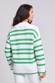 U.S. Polo Assn. Oversized Womens Green Pointelle Knit Collar Jumper - Image 2 of 9