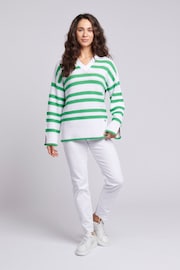 U.S. Polo Assn. Oversized Womens Green Pointelle Knit Collar Jumper - Image 4 of 9