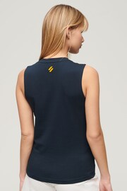 Superdry Blue Sport Luxe Graphic Fitted Vest - Image 2 of 5