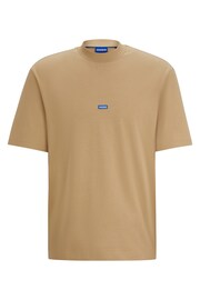 HUGO Blue Oversize Logo Patch T-Shirt - Image 6 of 6