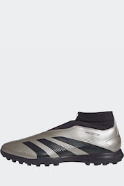 adidas Silver/Black Predator League Laceless Turf Football Boots - Image 2 of 11