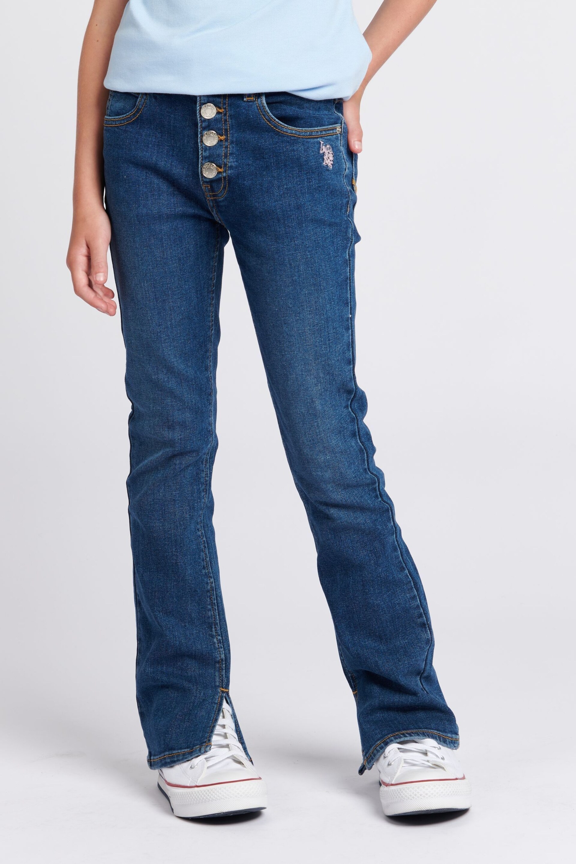 U.S. Polo Assn. Girls Coloured Bootleg Denim Jeans - Image 1 of 8