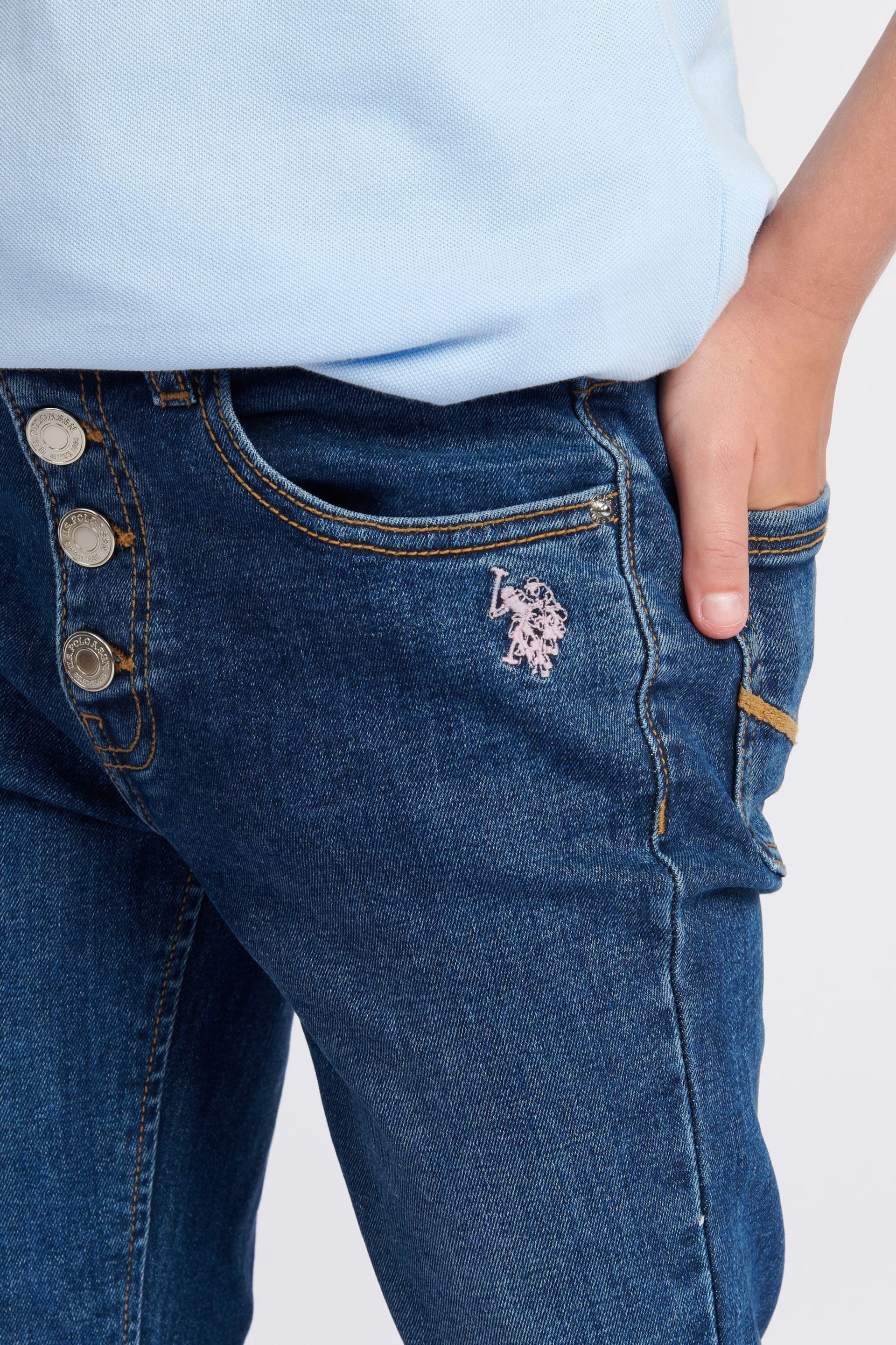 U.S. Polo Assn. Girls Coloured Bootleg Denim Jeans - Image 3 of 8