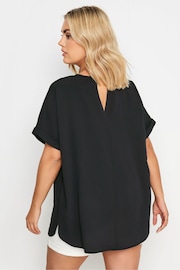 Yours Curve Black Notch Neck Blouse - Image 3 of 5