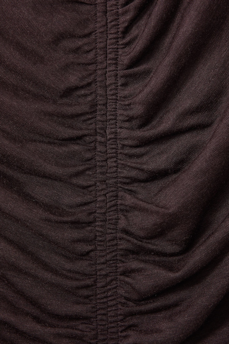 Reiss Chocolate Simone Lyocell-Wool Ruched Vest - Image 5 of 5