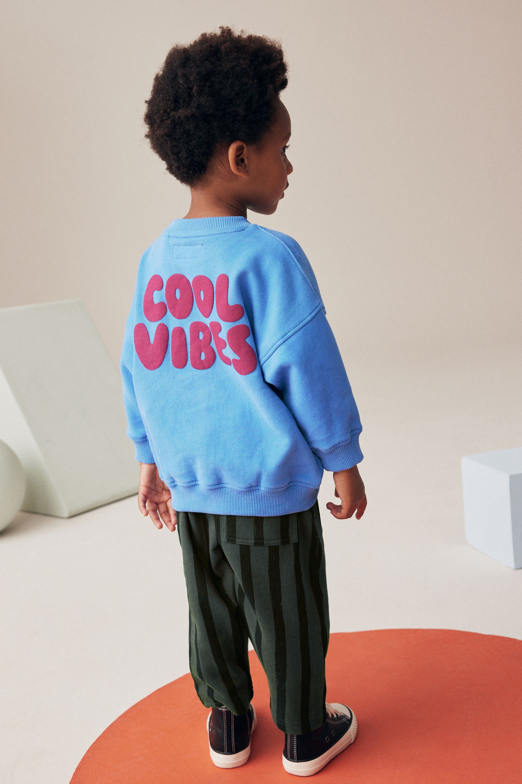 Buy Blue Grey Sweatshirt And Stripe 100 Cotton Joggers Set 3mths 7yrs from the Next UK online shop