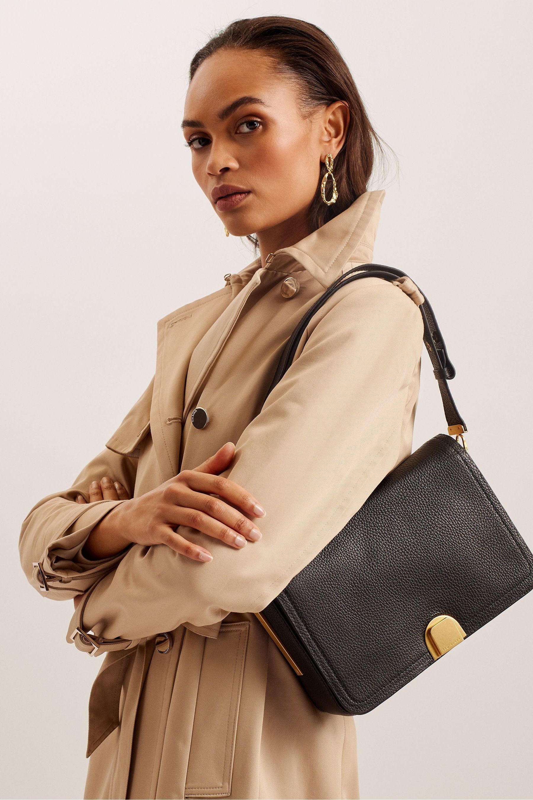 Buy Ted Baker Black Lock Detail Imielly Baguette Shoulder Bag from Next Luxembourg