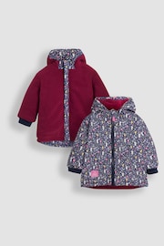 JoJo Maman Bébé Navy Blue Mouse Fleece Lined Jacket - Image 1 of 7