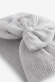 Grey Baby Knitted Bow 100% Cotton Turban Hat (0mths-3yrs) - Image 6 of 7