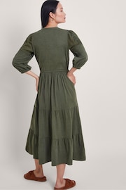 Monsoon Green 100% Cotton Larissa Lace Trim Dress - Image 3 of 5