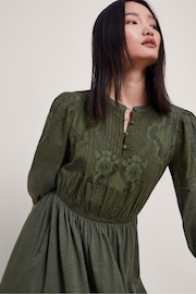 Monsoon Green Larissa Lace Trim Dress - Image 4 of 5