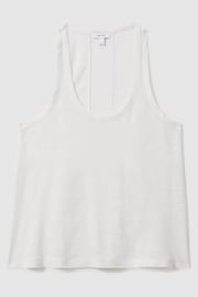 Reiss White Taloulah Linen Scoop Neck Vest - Image 2 of 6