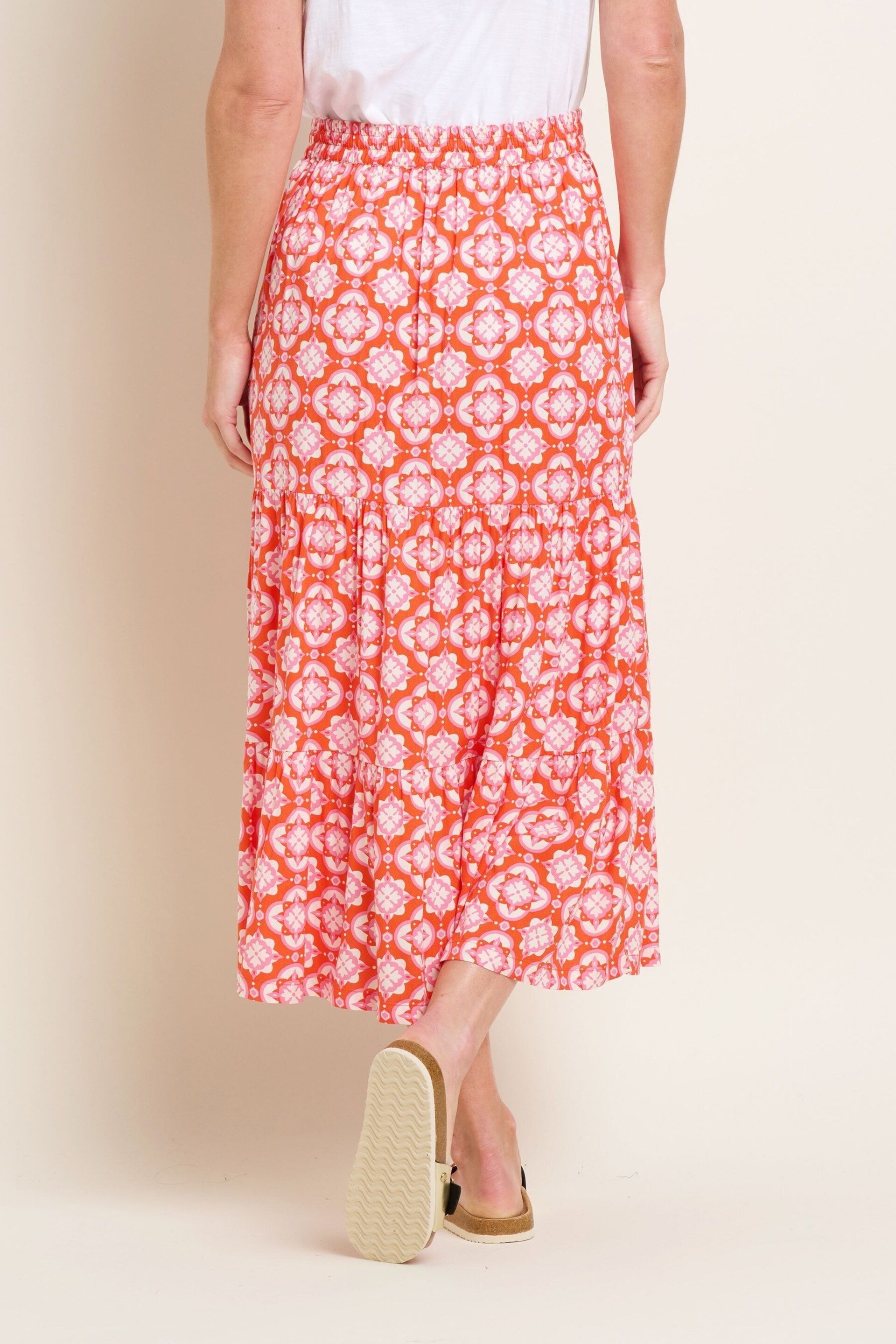 Brakeburn Pink Moroccan Tile Skirt - Image 2 of 4