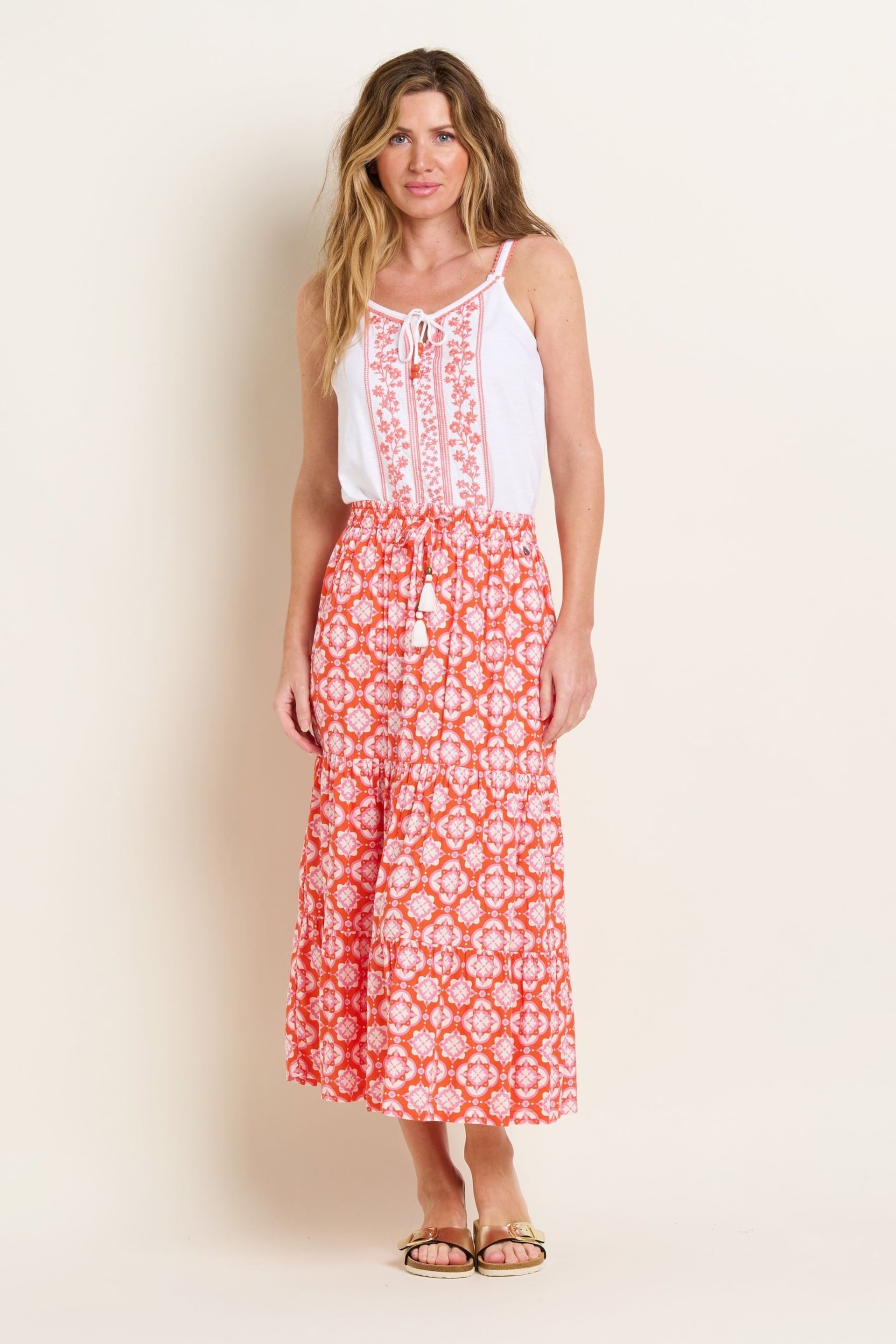Brakeburn Pink Moroccan Tile Skirt - Image 4 of 4