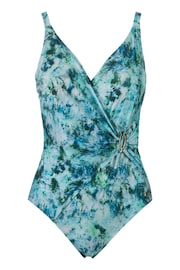 Seaspray Blue Regular Length Santorini Mock Wrap Swimsuit - Image 4 of 4