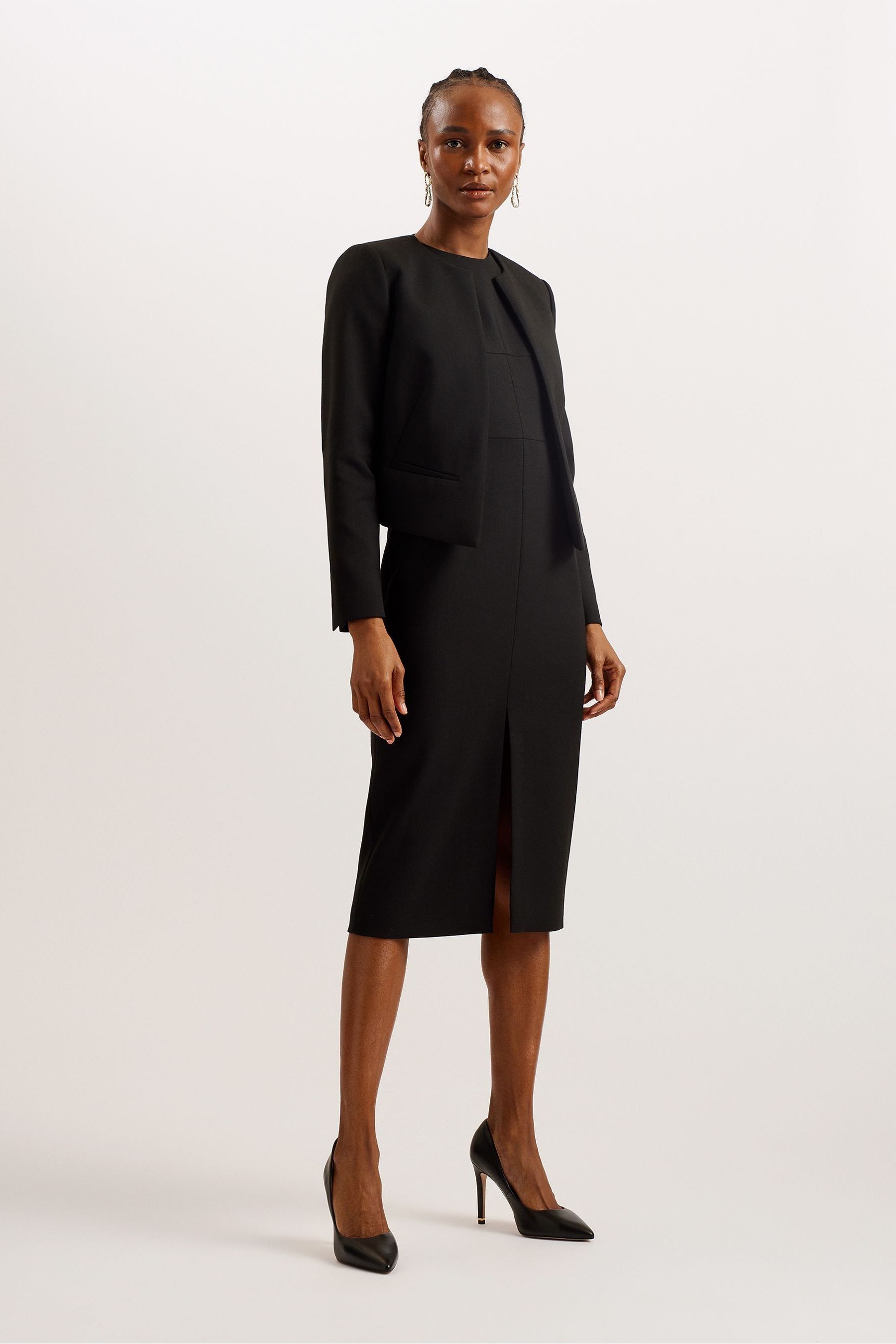 Buy Ted Baker Black Manabuj Cropped Tailored Jacket from Next Luxembourg