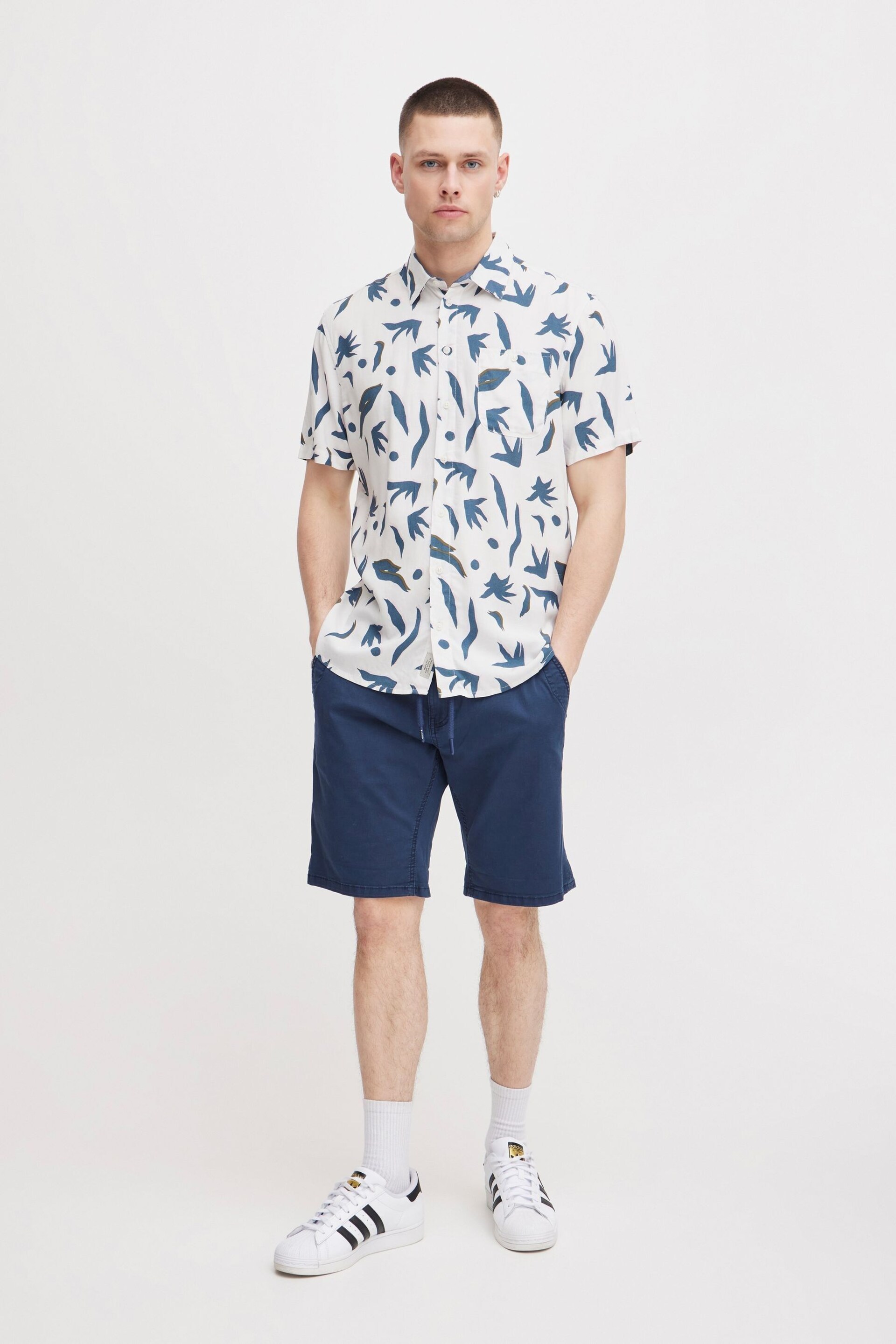 Blend White Printed Short Sleeve Shirt - Image 4 of 5